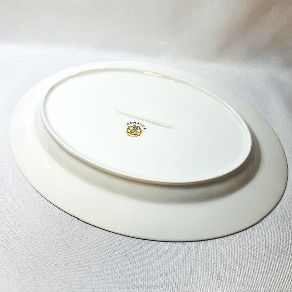 Diamond China Oval Serving Platter Romance Pink Floral Pattern 12 1/4" Japan - Picture 6 of 7